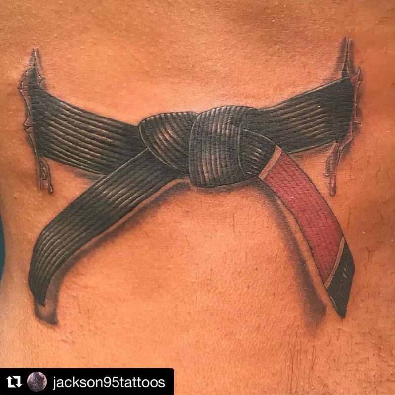 Jiu Jitsu BJJ Art Tattoo 🇧🇷 2018.09.13 Repost @jackson95tattoos ・・・ 3d Brazilian jiu jitsu belt I got to tattoo today �