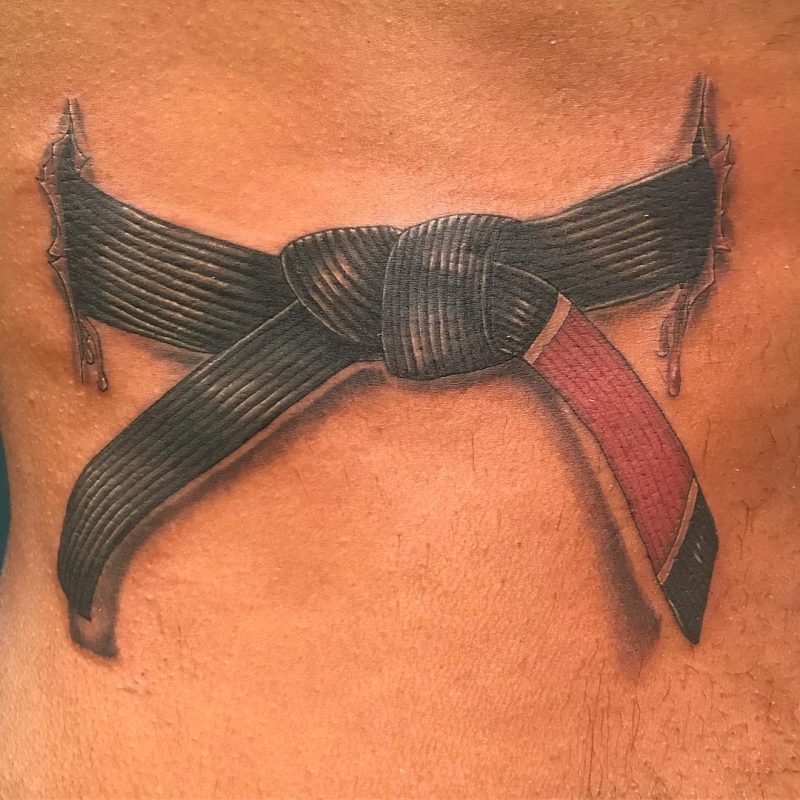 Tyler Jackson🌴Tattoos🌴 2018.09.13 3d Brazilian ju jitsu belt I got to tattoo today 👊👊💪 • • tattoos of instagra