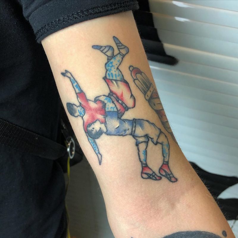 Tatuaje de dos luchadores