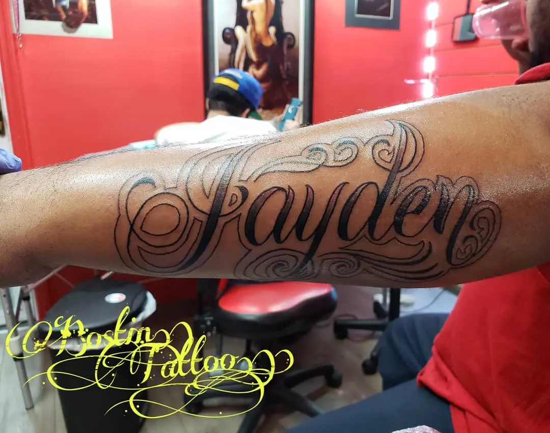 90 Tatuajes de Nombres Personales ✍ 12 Bostin Tattoo.🇲🇽🇲🇽🇲🇽 2019.03.06 Otro mas 😅😅.. nametattoo dedicatetattoo blackandgreytattoo letteringta