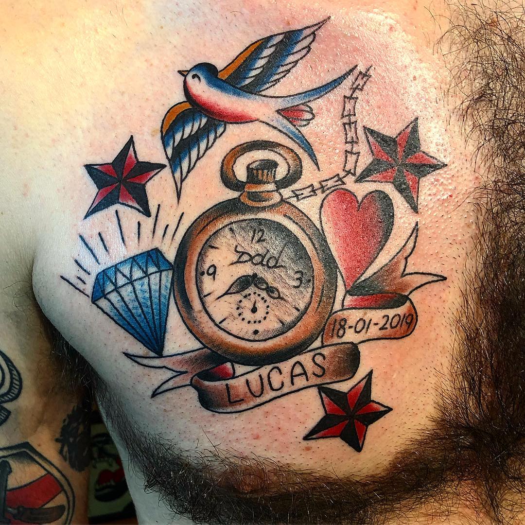 90 Old Clock Tattoos 2 tattoo reloj