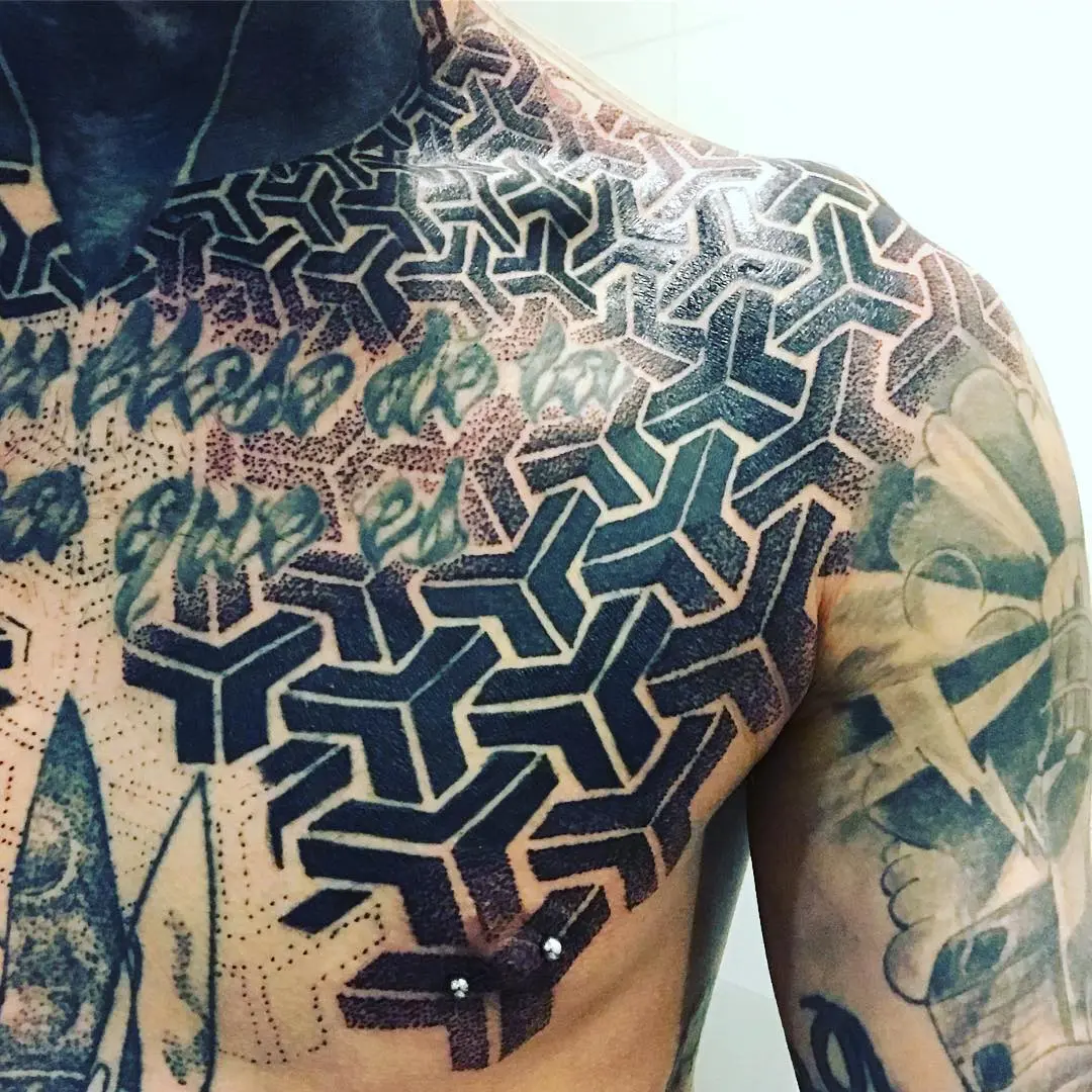 Galerías de Tatuajes Increíbles 79 G a l A t t i l a G y i k 2019.03.21 🌑🌑🌑🌑🌑 tattoo nipplepeircing nippletatto patterntattoo blackwork chest