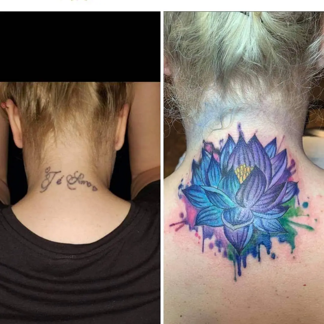 Galerías de Tatuajes Increíbles 15 Gracy Getz 2019.04.24 Cover up of the day 😁 lotustattoo lotusflowertattoo watercolorlotustattoo w