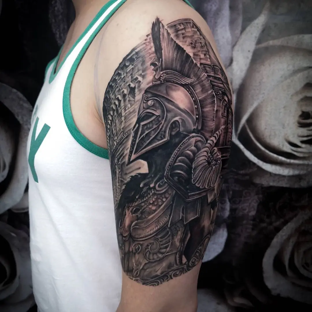 Galerías de Tatuajes Increíbles 62 Martin Kolacek 2020.08.06 Gladiator 😍😜 black and grey realistic. Danke dir digga Geiles project ❤️ @sim