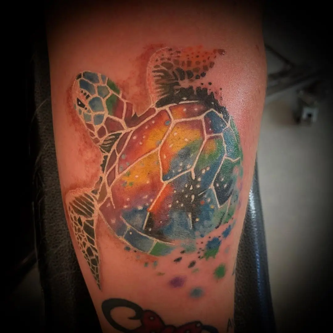 Galerías de Tatuajes Increíbles 39 Horizon Tatouage 2020.09.10 Tout en couleur ❤️🧡💛💚💙💜🤍🤎 tortue tattoo turtletattoo inkedgirl art