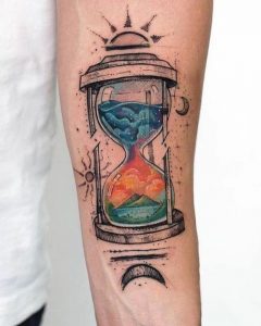 tatuaje de relojes de arena