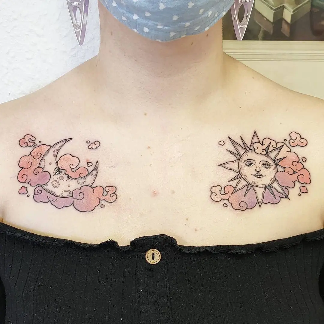 Galerías de Tatuajes Increíbles 22 Den of Iniquity 2021.01.31 1 of 5 Repost via @mapache sho • Cute sun and moon for Sam Thank you🖤 tattoo tatt
