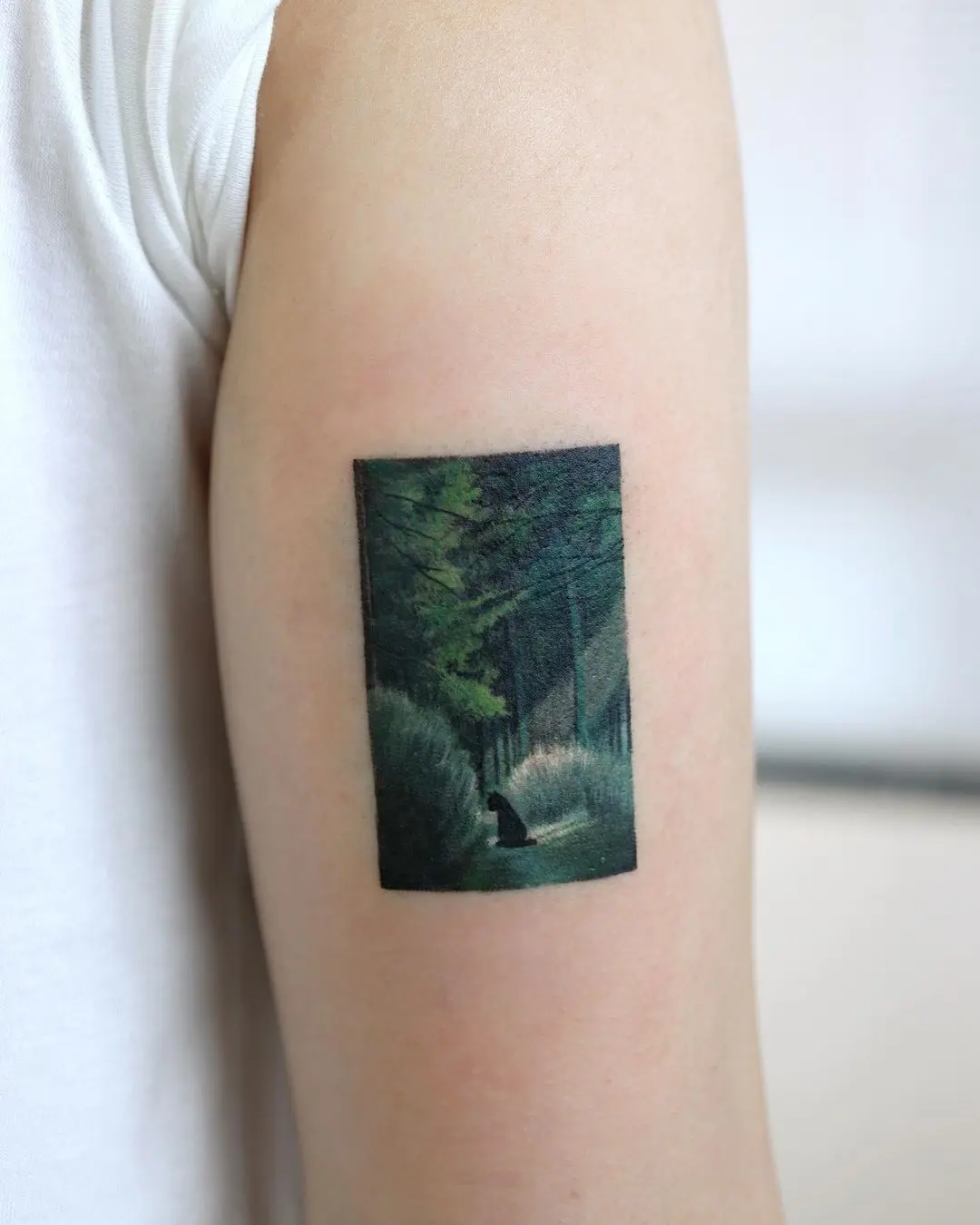 Galerías de Tatuajes Increíbles 8 새김.Saegeem 2021.03.10 A cat in the serene forest🌲 . . tattoo koreatattoo cattattoo foresttattoo