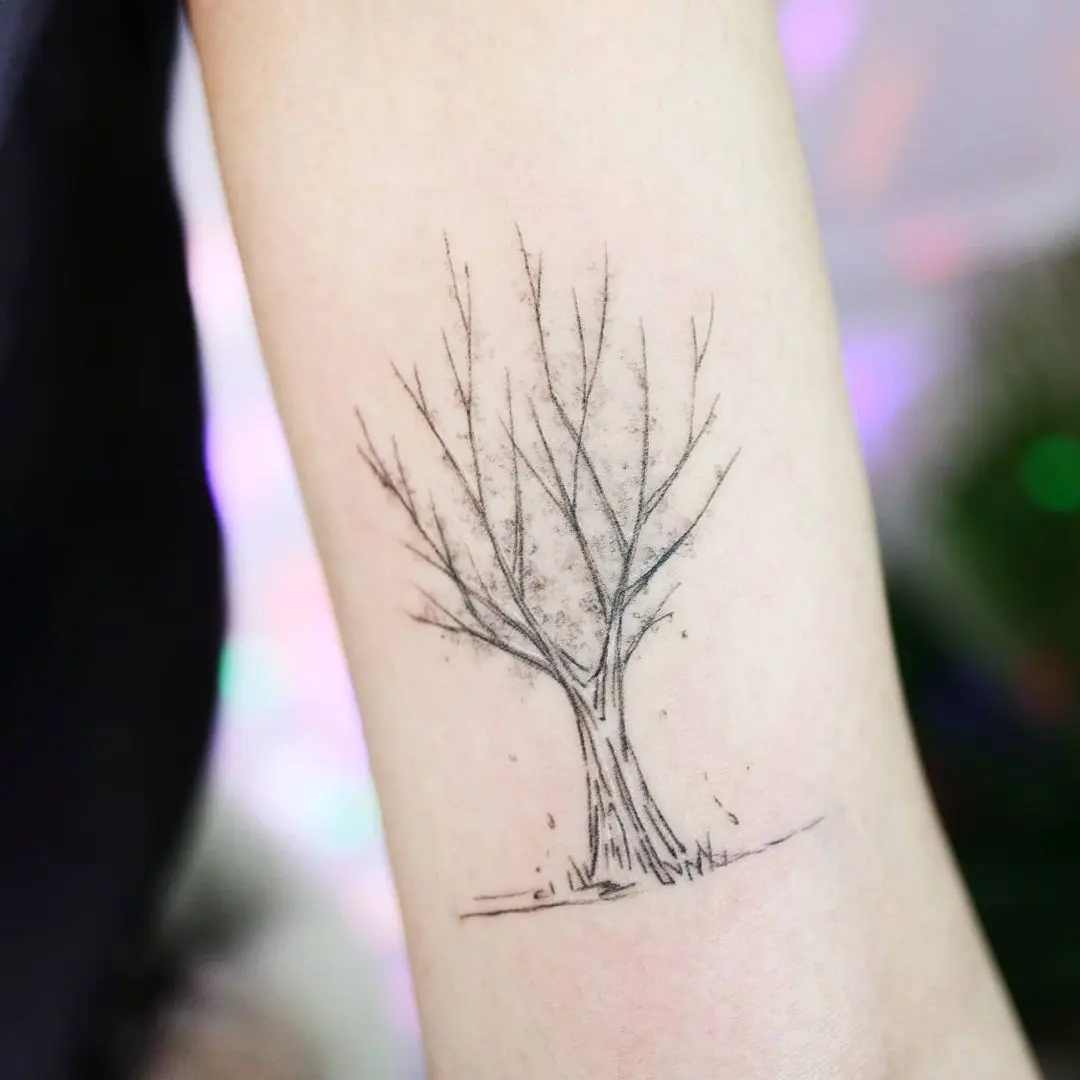 Galerías de Tatuajes Increíbles 11 타투이스트나무 2021.03.18 나뭇잎이 살짝만 있는 스케치 나무를 데려가주셨어요 삽화같은 느낌으로 작업해보았답니다 😄 예쁘게 간직해주세요 🌳
