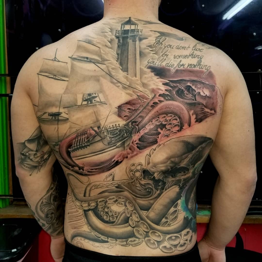 51 Kraken Tattoos (The Underwater Monster) 6 Tatuajes de Kraken
