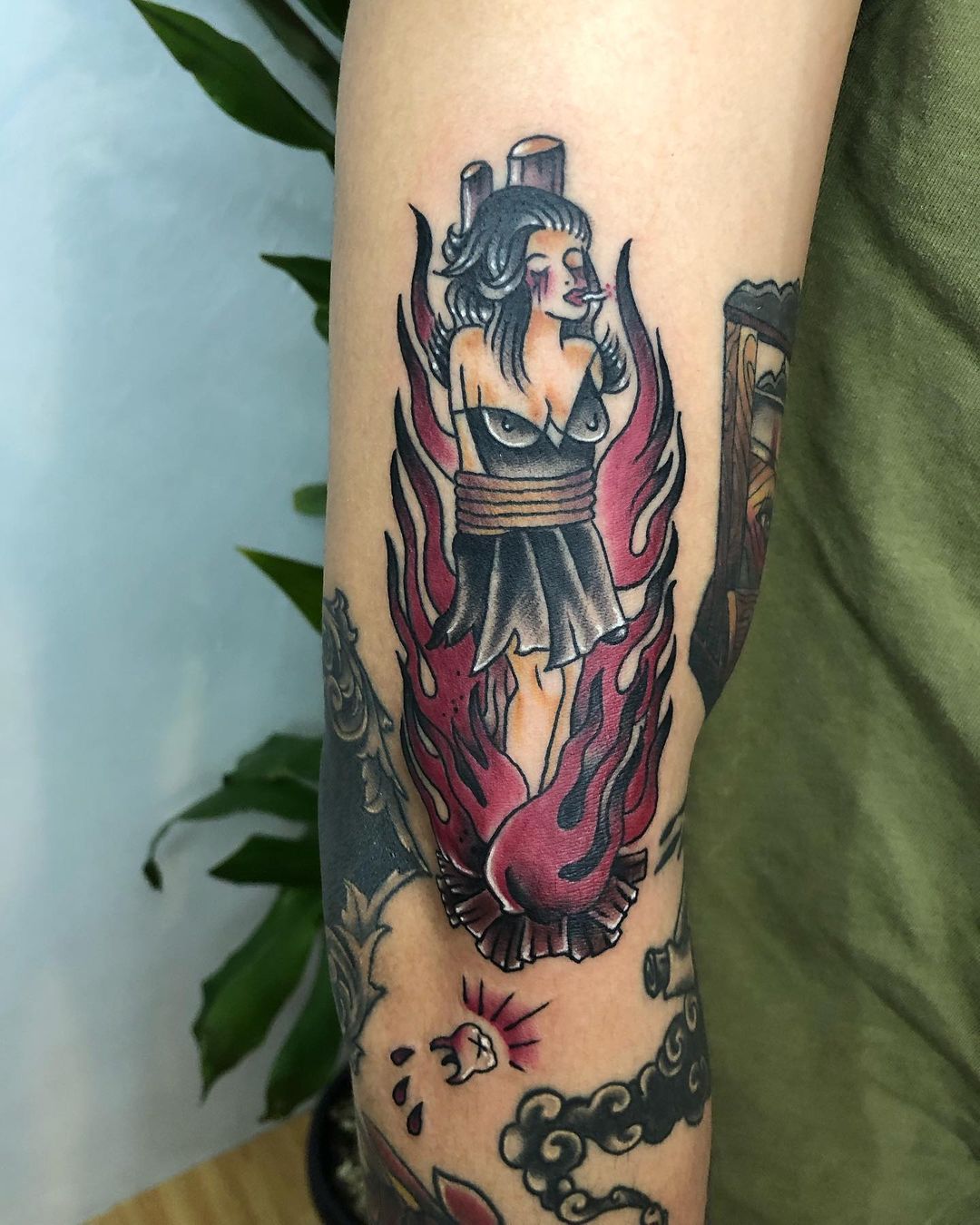 burning witch tattoo  All Things Tattoo
