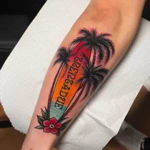 tatuaje de palmeras