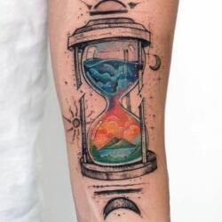 tatuaje de relojes de arena